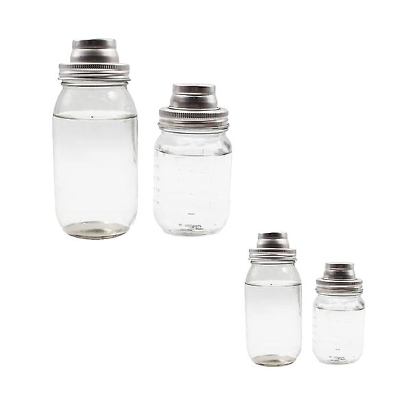 4 stk. 70 mm Shaker Låg Tættende Rustfrit Stål Hætter Lækagesikre Mason Jar Dæksel Til Konservesglas Glasflaske Sølv 4 stk. Silver 4pcs