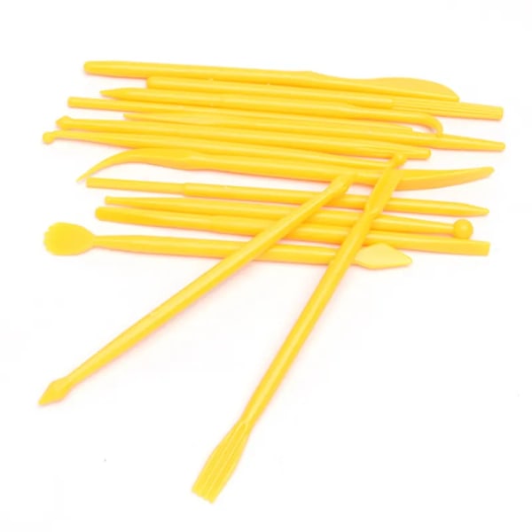 Lerredskaber, 14-delt DIY Plastik Polymer Skære Sæt Ler Kit Keramik Modellering til Skæring, Styling, Prægning, Velegnet til Børn