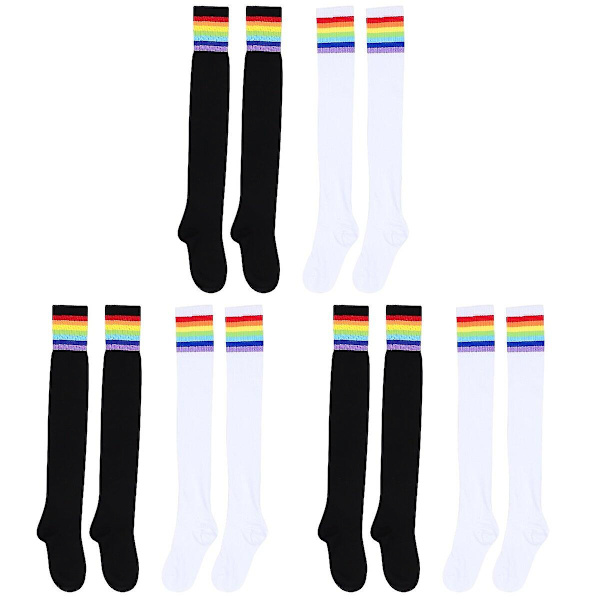 6 Par Varme Lange Strømper Brugbare Høje Lårstrømper Behagelige Åndbare Strømper 6 par 67X10X1CM 6 pairs 67X10X1CM