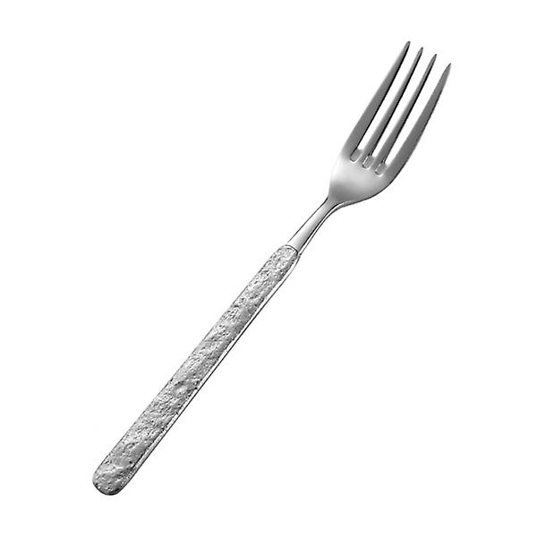 Ruostumattomasta teräksestä valmistettu kivijyväkahvainen haarukka, vintage-aterimet, länsimainen ruokailuväline kotiin ja ravintolaan 21*2*1cm 21*2*1cm