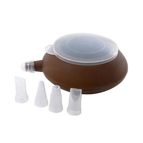 Macaron Silikon Sprits Penna med 4 Munstycken Set (kaffe)Kaffe Coffee