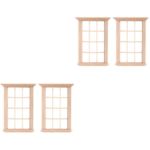 10 stk. Simulerede Tolvgitter Vindue Ramme Foto Props til Dukkehuse 4 stk. 11,5X8,3CM 4 pcs 11.5X8.3CM