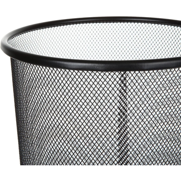 Pakke Papirkurv, 12l Metal Mesh Kontor Skraldespand, Lille Skraldespand Bad Soveværelse Køkken Skrivebord - 26,5 X 23,5 X 18,8 Cm - Sort