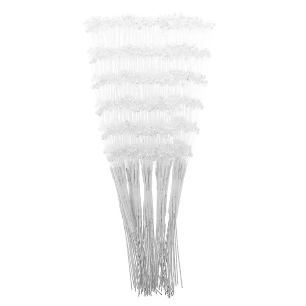 100 st konstgjorda blombuketter med pärlor, pärlplock, pärlbrudbukett, brudbuketter, bröllop, vita pärlor, gren, vit, 20 x 1 cm White 20X1CM