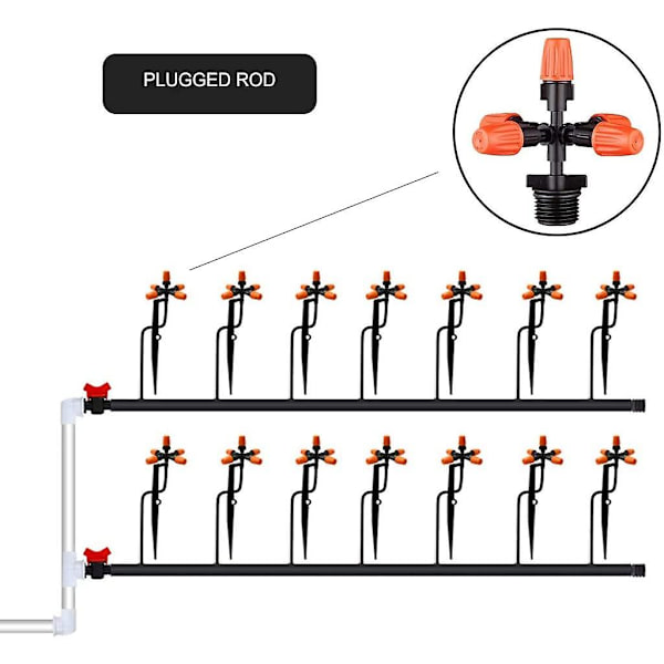 Pieces Garden Sprayer 5-huvud Automatisk Växthusbevattning Vattenflödesadapter, Multi-riktad Atomiserande Munstycke Med 1/2 Tums Hontråd Koppling