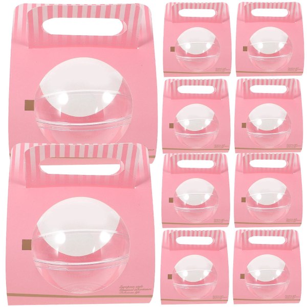 10 st Cupcakesaskar Papperskakburkar Klar Kakask Muffin Presentask Festfavoritask Mousseemballage Pink 15x15cm
