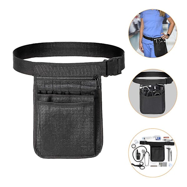 Multitool Dame Sygeplejerske Taljepose Haveværktøj Taljepose Sygeplejerske Organizer Taske Sort 25X17.5CM Black 25X17.5CM