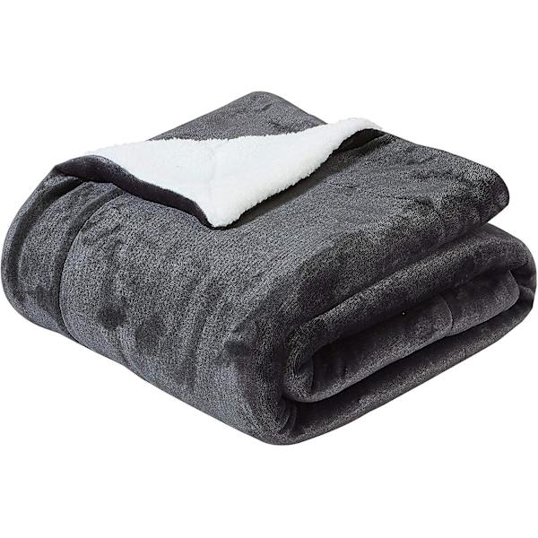 70x100cm Mørkegrå Tæppe Dobbeltsidet Tæpper, Hyggelige Tæpper, Tykt Varmt Sofa Tæppe Blødt Fleece Tæppe Til Sofa Kast Eller Stue