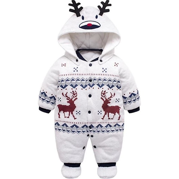 Nyfødt baby hettefot jumpsuit fleece jumpsuit tynn høst og vinter 3M 59 3M 59