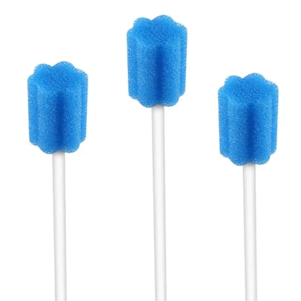 Kertakäyttöiset suunhoitopuikot - Sininen 100 Counts Vanhusten suunhoitopuikko kertakäyttöinen puhdistussienipuikko