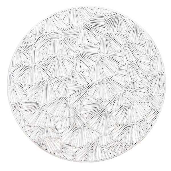 4 st Runda Underlägg Restaurang Hål PVC Dekoration Matta - Silver