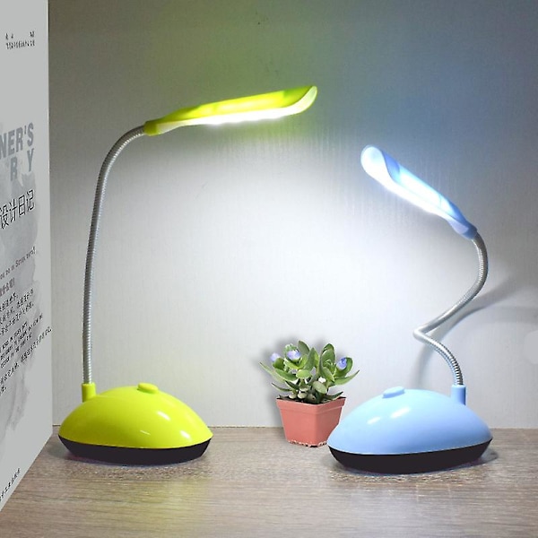 Fleksibel Batteridrevet Bordlampe Skrivebordslampe Læringslys For Barn (2 stk, Blå+hvit)