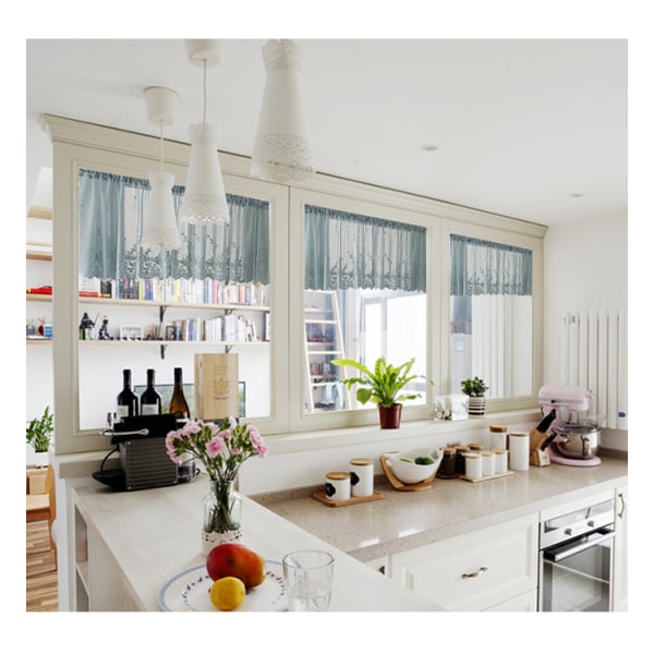 til køkken, blonder cafe gardiner, halvt vindue korte gardiner Tier vindue gardin-137*90cm