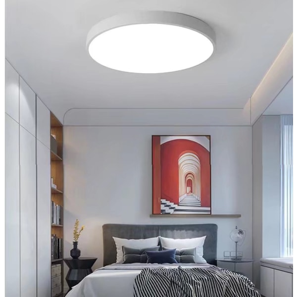 Enkel hvid LED loftslampe moderne gangbelysning stue soveværelse rund lampe soveværelse loftslampe