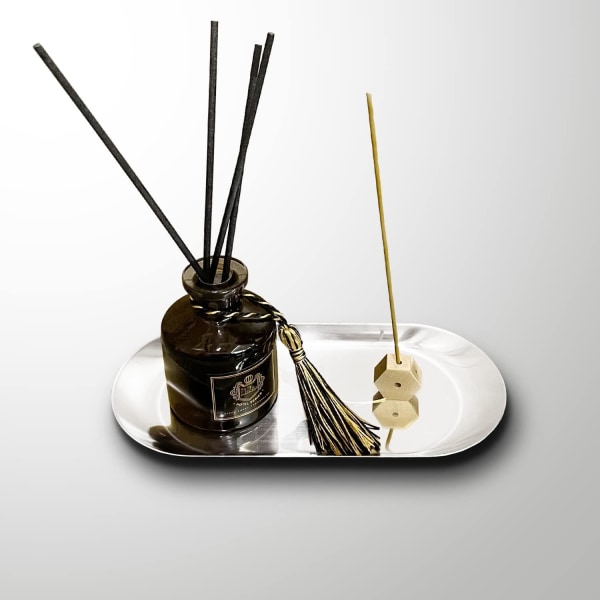 Minimalistisk rökelsepinnehållare Rökelsebrännare Askfångare Zen-dekor för yogameditation 7 x 3,3 tum (silver)