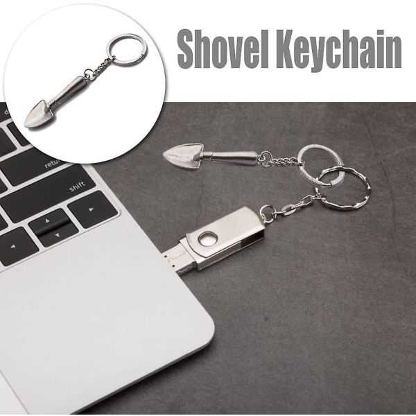 Avaimenperä-riipuslusikka, avaimenperä metallilapio, avaimenperä, avaimenperä eri tyyleille avaimille (7kpl, hopea)