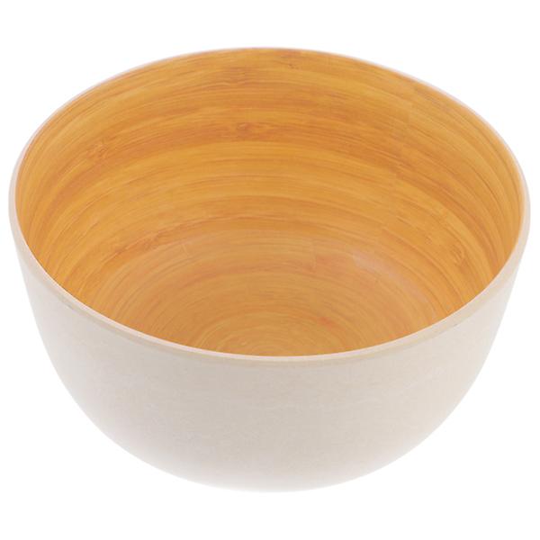 1 st Creative Bamboo Bowl Praktisk Kök Bamboo Bowl Nedbrytbar skål Vit15X7CM White 15X7CM