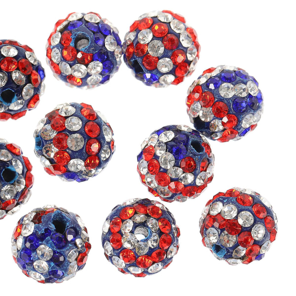 10st Spacer Beads Diy Spacer Beads Rhinestone Loose Beads Gör själv smycken Pärlor1CM 1CM