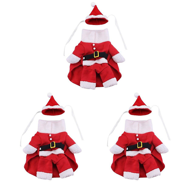 3 stk. Julemand Kostume til Hund - Sjov Cosplay Tøj til Hvalpe (Størrelse XL) 3stkXL 3pcs XL
