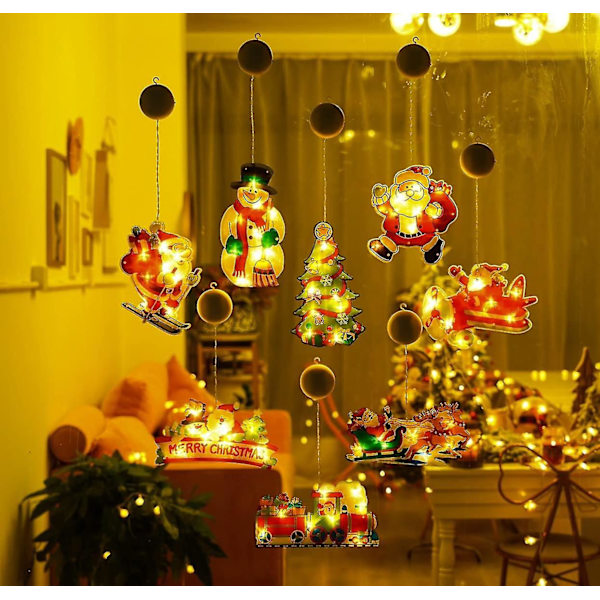 Lysstreng, Jule Sucker LED Lys, Udendørs Feelygter, Vindue Sucker Lampe, Juletræ Sucker LED Lys, til Julevinduesdekoration