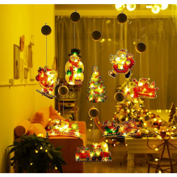 String Lights, Christmas Sucker Led Lights, Outdoor Fairy Lights, Window Sucker Lamp, Christmas Tree Sucker Led Lights, för jul Fönsterdekoration Orn