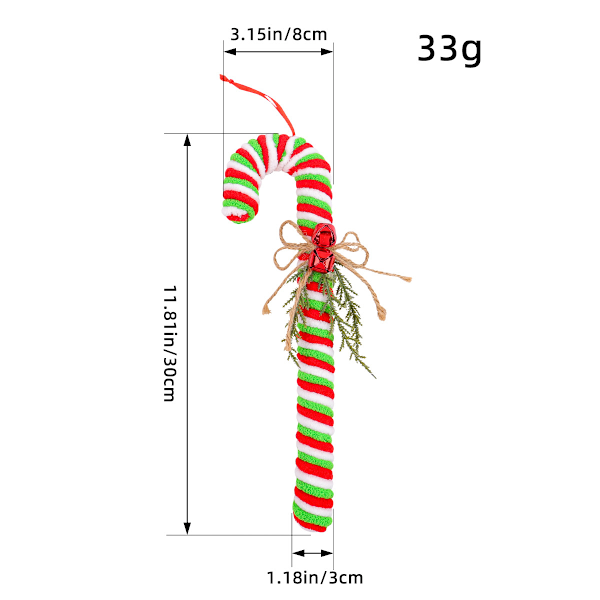 2 st. Randiga Pepparkaksjulornament, Festlig Juldekoration, för DIY-pyssel Julgranfestdekoration