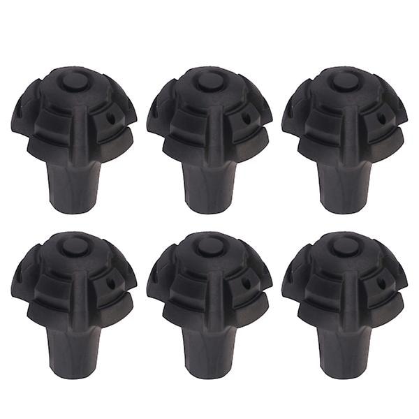 6 kpl Liukumattomat Suojukset Vaellussauvoille Ulkoilmaan TPR-Hihat Pyöreät Keppipehmusteet (musta)Musta5.5X4.5X4.5C Black 5.5X4.5X4.5CM