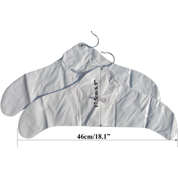 8kpl puhallettava ripustin, valkoinen pyöreä olkapää, kannettava taitettava pyykkikuivausteline metallikoukulla, tilaa säästävä takin säilytys