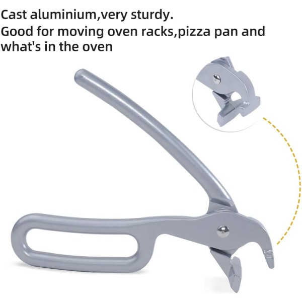 Pizza Pan Griper for Dype Pizzaformer, Svært Slitesterk Støpt Aluminium Pan Tenger, Perfekt for å Trekke Ut Høy Temperatur Pizzaformer fra Mikrobølgeovnen