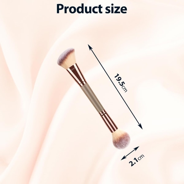 2Pak makeupbørster med dobbelt ende til konturering, blanding og bronzing - Vinklet foundationbørste og concealerbørste