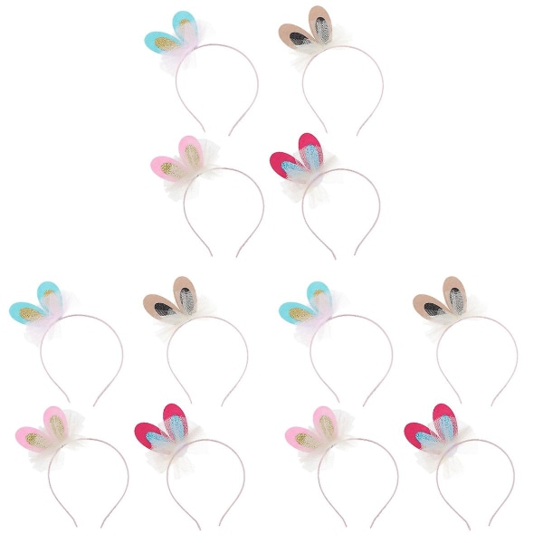 12 Pcs  Adorable Kids Rabbit Ears Hair Hoops Lovely Easter Rabbit Hair Bands12 pcsM