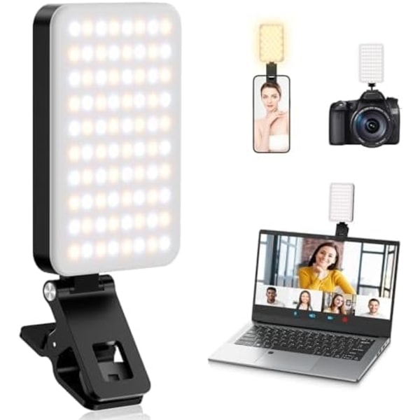 /Ryi/ Liikkuva valo 60 LED-lampulla, liikkuva kohdevalo 3000-6500K 5 tilassa, kannettava valo 2000 mAh akulla