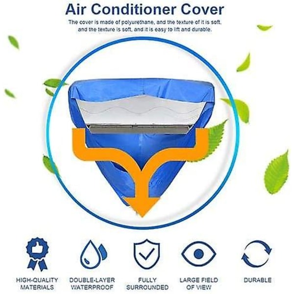 Aircondition vandtæt dæksel til hjemmerengøring, støvdæksel med afløbsarmatur og luftslange, vandrensning, vandtæt dæksel, 2 størrelse 1-1,5p