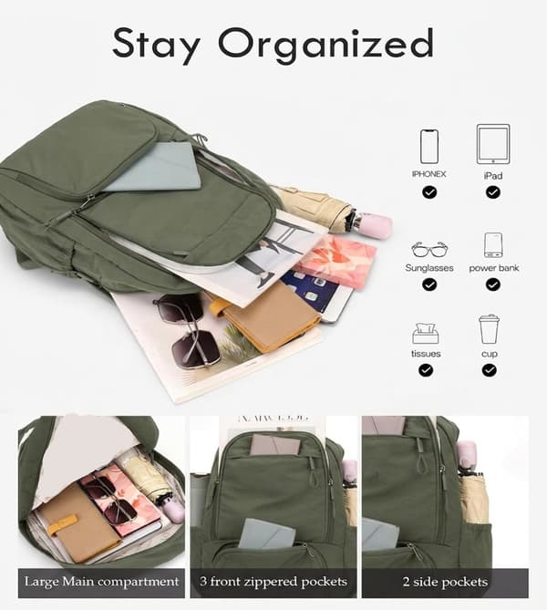 Packbar Lättviktsryggsäck, Vattenresistent Nylon Daypack med 20L Kapacitet för Resor Vandring Högskola Daglig Användning, Blå