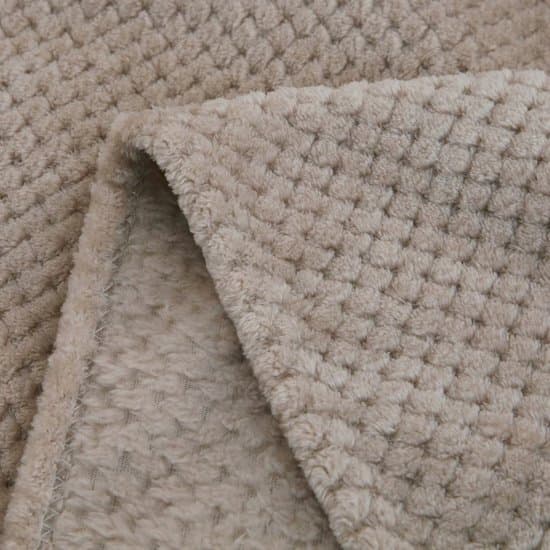 Malinsi Fleecetæppe Superblødt Hyggeligt Tæppe til Sofa Seng Maskinvaskbart Ikke-fnuggende Gave til Mænd Kvinder, Beige 150x200cm