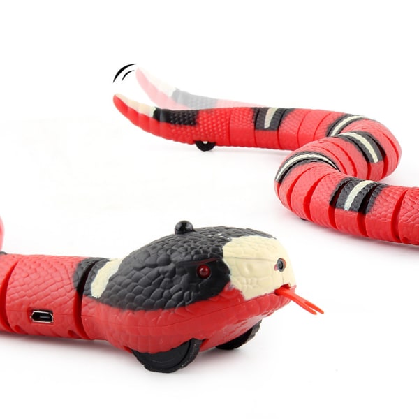 Cat Toys ,Realistic Simulation Smart Sensing Snake Toy,USB Rechargeable,Automatically Sense Obstacles and Escape,Moving Electric T