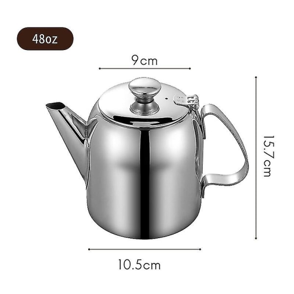 1370 ml tekande i rustfrit stål kaffekande med filtreringshuller