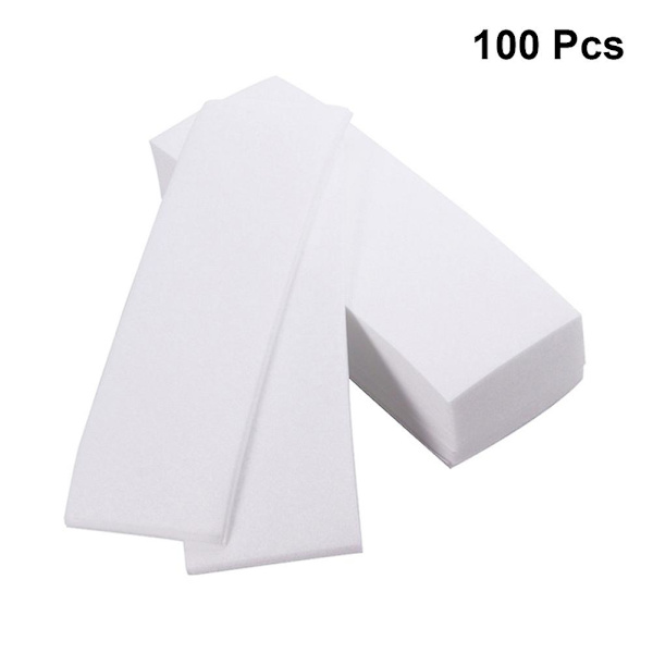100 st Non-Woven Vaxremsor för Kroppsvaxning, Armhår, Epilering, Ögonbryn, Ansiktsvaxremsor White