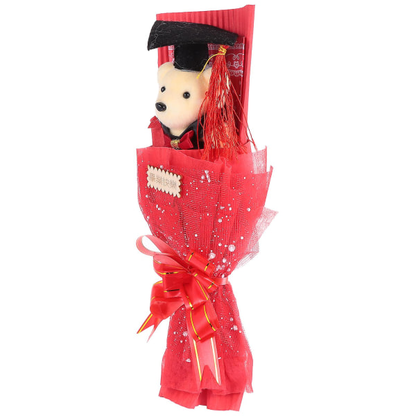 1 st Graduation Bear Premium Multi-purpose Graduation Bear Bouquet Gift Röd 31X11CM Red 31X11CM