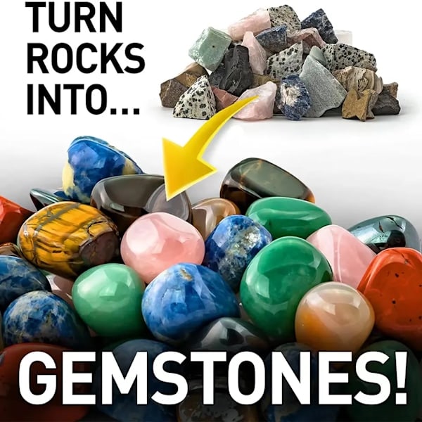 NATIONAL GEOGRAPHHobby Rock Tumbler Kit - Indeholder rå ædelstene, poleringskorn, smykkefæster og en detaljeret læringsguide8-