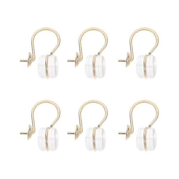 6 st Ear Stud Baser Icke-Piercade Örhängen DIY Material Pärla Tom Hållare Guld 2X1.3X1CM Golden 2X1.3X1CM
