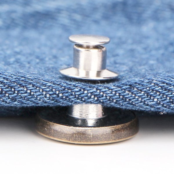 Infällbar Jeansknapp Justerbar Avtagbar Häftfri Metallknapp Legering Rund (100 st)