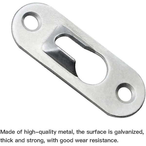 20 stycken metallnyckelhålshängare 45mm X 16mm med 40 skruvar Nyckelhålshängarklämmor för att hänga inredning vägg skåp speglar och bildramar - Silver