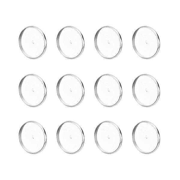 20 stk DIY Brosjetilbehør Rundt Rustfritt Stål Platestykke Spenne Merke Spenne DIY Brystpinn Bunn Silver