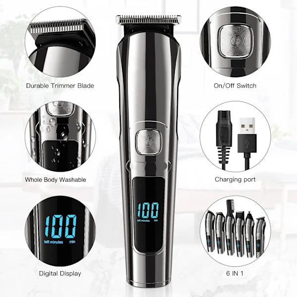Multi groomer All-in-One Trimmer-serie, Herrepleiesett, for skjegg, ansikt, nese og øre hårklipper og hårklipper