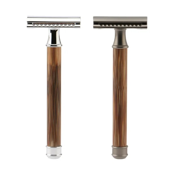 Closed Comb Safety Razor - Ren barbering, moderne design barbering Manuell barberhøvel, Blade barberhøvel med naturlig bambus håndtak, Unisex Sustainable Razor Diamond