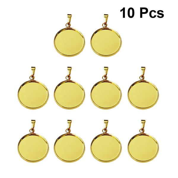 20 st DIY Smyckesberlock Tillbehör Runda Smyckesbrickor Lock Kit Handgjorda Halsband Kedja Accessoarer Golden