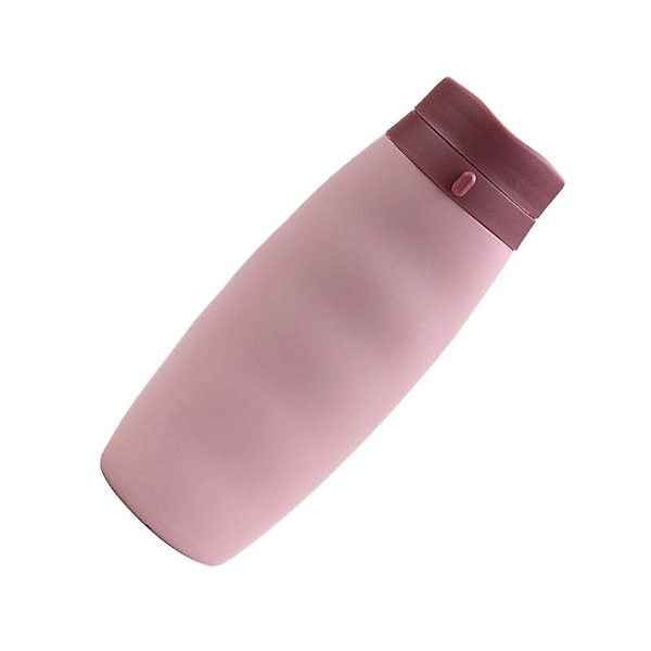 600 ml Bärbar Vikbar Vattenflaska Silikon Dricksmugg Sportflaska Utomhus Kanne Vikbar Pink 20*7CM