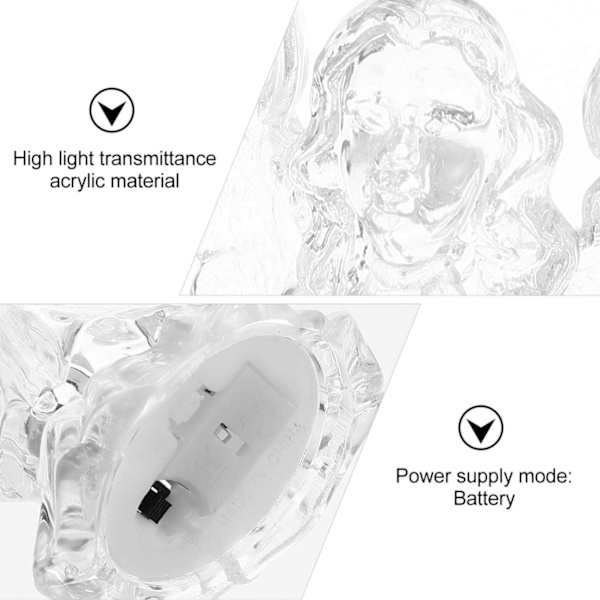 2 stk. Farveskiftende LED Engel Lampe Lys Haveengel Gave Have Dekoration Glimtende 3D Oplyst Engel Figur til Skrivebords Ornament
