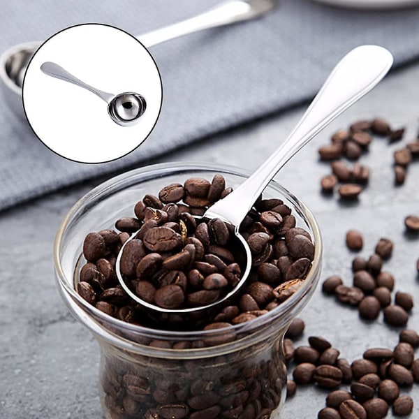 Kaffemått Sked Måttsked Socker Te Kaffe Krydda Måttskopa Rörsked För Kaffe, Löst Te, Socker Eller Mjöl (2st Silver)